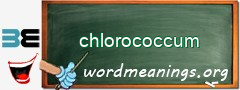 WordMeaning blackboard for chlorococcum